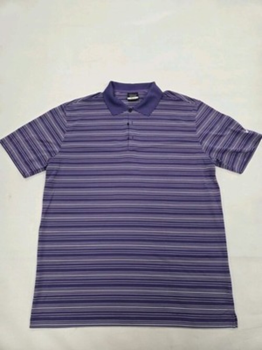Nike Golf Performance Dri-Fit Men’s Large Polo Striped Shirt Purple White Og